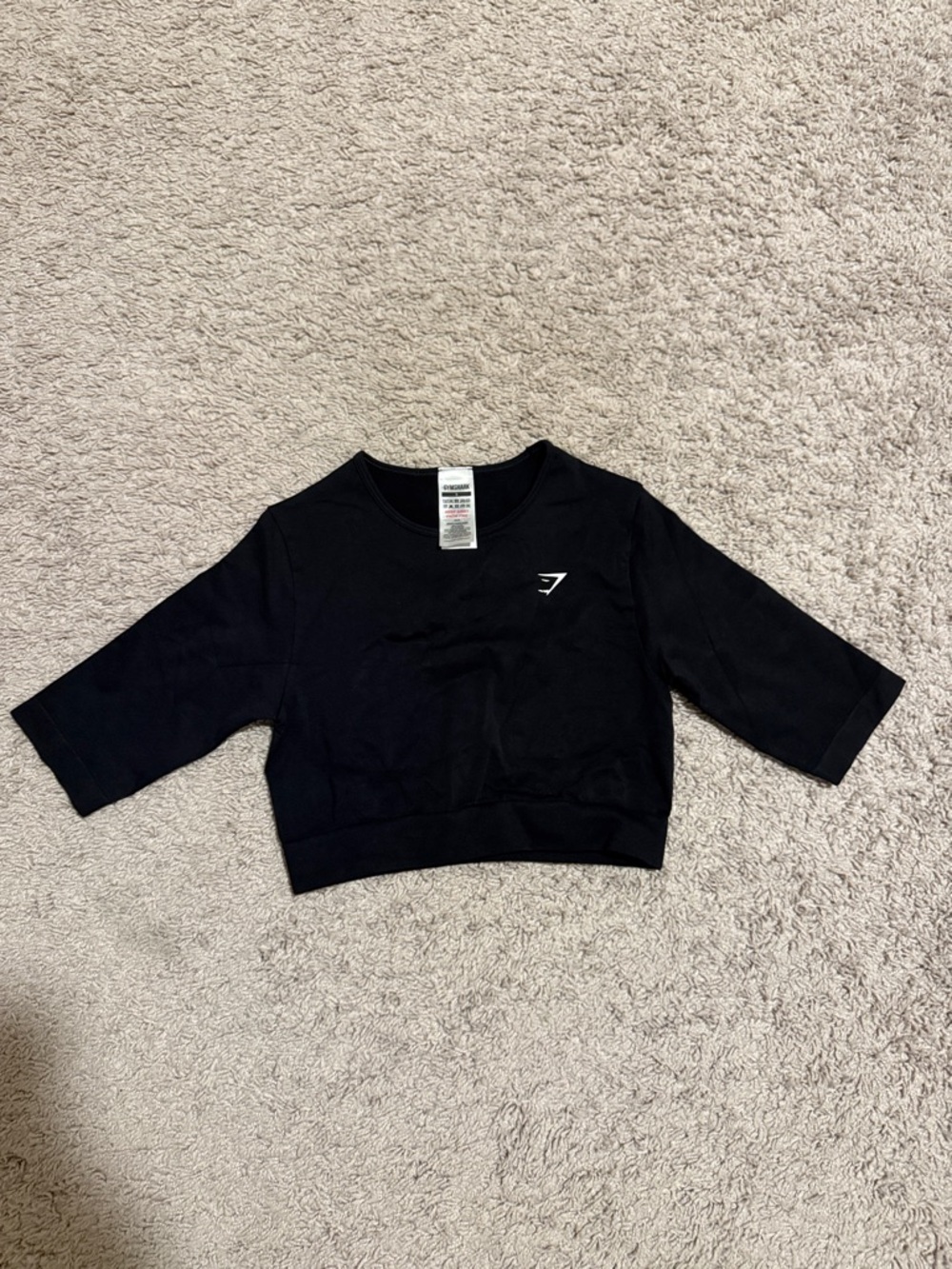 Gymshark Black Cropped Crew Sweatshirt